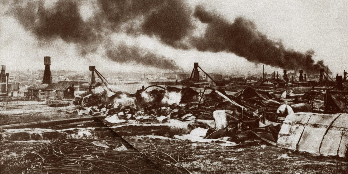 戦争で焼け野原になったイメージ画像